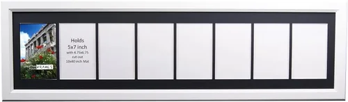 Vista 24 de Creative Picture Frames Marco de Fotos Negro con 2 Aberturas de Vidrio que Contiene Fotografías de 5 por 7 Pulgadas con Paspartú Negro de 10X12