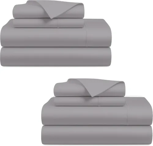 Vista 12 de Bluemoon Homes Sábanas de Algodón Egipcio de 800 Hilos Tamaño Twin Paquete de 2 - Juego de Sábanas de 4 Piezas Elástico Completo Sábana Ajustable