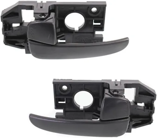 Vista 5 de Para Hyundai Elantra 2001-2006 Manija de puerta interior Trasera, lado del conductor Negro Con botón de bloqueo de puerta Recorte