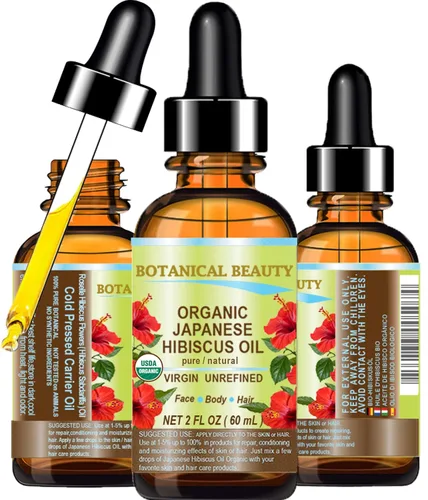 Vista 10 de Botanical Beauty Aceite de HIBISCUS orgánico (Hibiscus Sabdariffa) JAPONÉS 100 Pura Natural Virgen Sin Refinar, Prensado en Frío Antienvejecimiento
