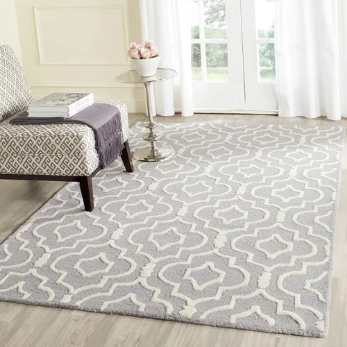 Vista 7 de SAFAVIEH Cambridge Collection - Alfombra decorativa de 2 x 3 pies, color beige y marfil, lana marroquí hecha a mano, ideal para zonas de alto