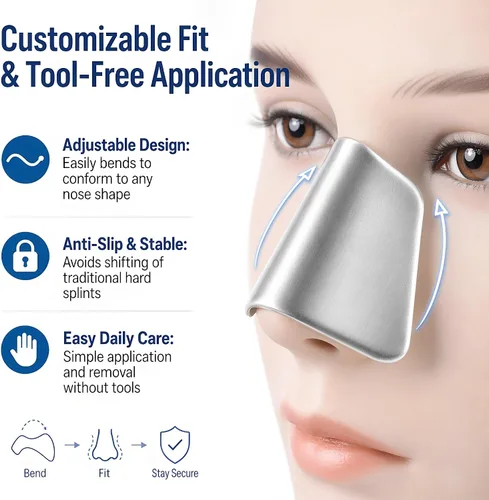 Vista 9 de YARNOW 5pcs Nose Brace Protector: Adhesive Aluminum External Nasal Splints