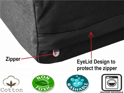 Vista 2 de dogbed4less Cama extra grande de espuma viscoelástica de gel para mascotas grandes, forro impermeable y cubierta de lona negra duradera, XL 40 x 35