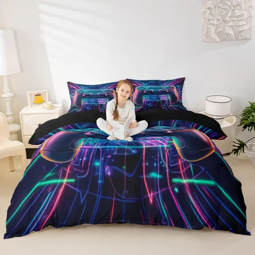 Vista 27 de Castle Fairy Juego de funda de edredón con estampado de guitarra, tamaño individual, juego de ropa de cama reversible con temática musical