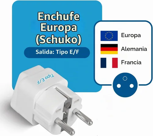Vista 2 de Adaptador de conexión universal a tierra Ceptics Alemania/Francia (SCHUKO) - Tipo E/F