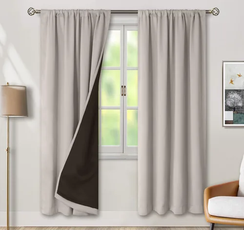 Vista 87 de BGment - Cortinas opacas para sala de estar de 63 pulgadas de largo, juego de 2 paneles, cortinas para oscurecer toda la habitación, cortinas
