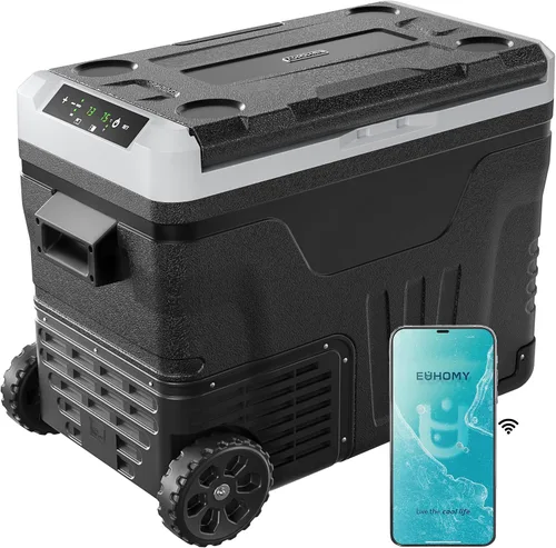 Vista 13 de EUHOMY Refrigerador de 12 voltios, enfriador eléctrico de doble zona de 35 cuartos (33 litros), congelador portátil de 12 V/24 V CC 110-240 V CA