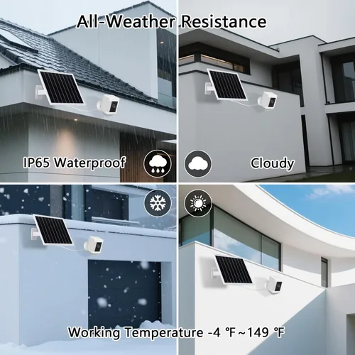 Vista 7 de Panel solar de 8 W y 5 V, cargador solar impermeable IP65 para exteriores, puertos micro USB USB-C DC35135, cable de 9.5 pies y soporte ajustable