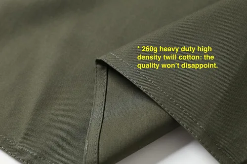 Vista 5 de Jeelow Delantal de cocina de algodón o sarga de algodón para hombres y mujeres, ajustable con bolsillos ajustables