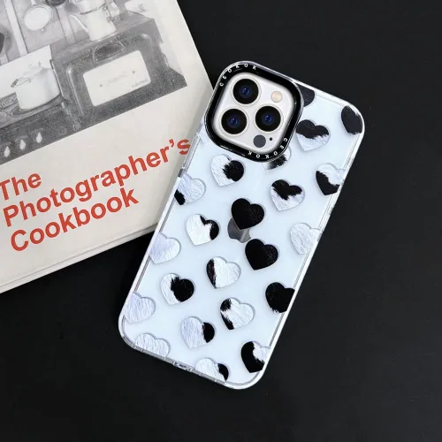 Vista 7 de Funda compatible con iPhone 13 Pro Max con estampado de vaca, transparente y transparente con dibujo de piel de animal blanco y negro, diseño
