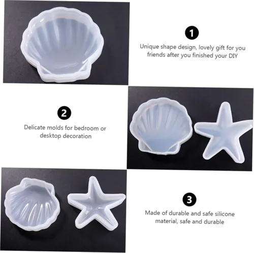 Vista 4 de Anneome Moldes de silicona únicos para caracolas de estrella de mar, seguros para hacer jabón de bricolaje para decoración