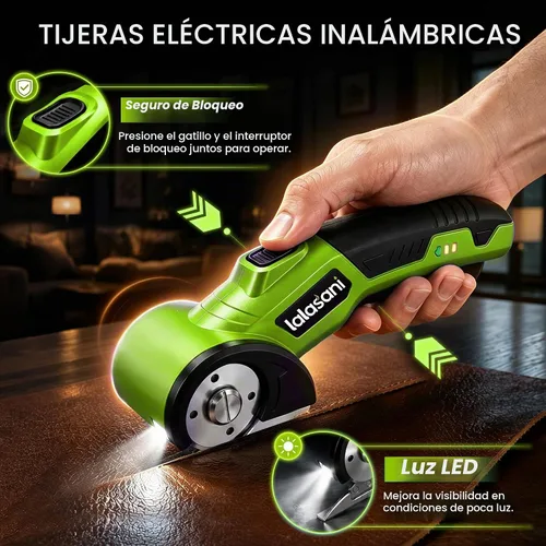 Vista 4 de Tijeras eléctricas inalámbricas para cartón, cortador automático de cajas VERDE