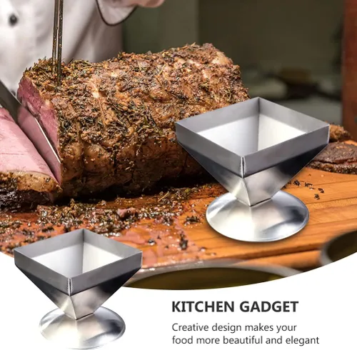 Vista 9 de DOITOOL Molde de pirámide de acero inoxidable, molde de carne, anillo para pastel, forma de triángulo, forma de relleno de alimentos, moldeador