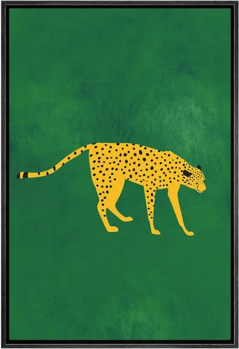 Vista 12 de SIGNWIN Lienzo enmarcado para pared, decoración de habitación preparada, alfombra de piel de guepardo africano, bosquejo, naturaleza, desierto