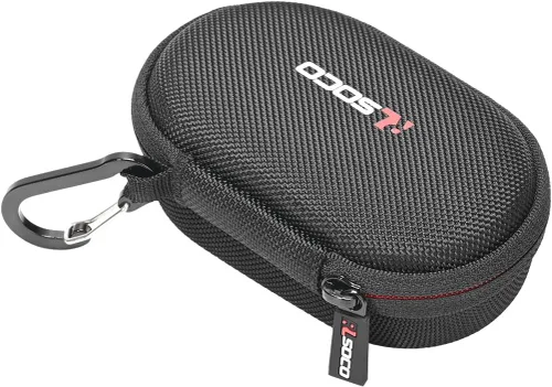 Vista 4 de RLSOCO Funda de transporte para Logitech Pebble Mouse 2 M350s Slim/POP/Pebble Bluetooth Ratón inalámbrico con llavero - Negro (solo funda)