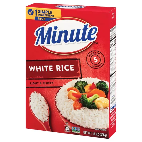 Vista 8 de Arroz blanco Minute, arroz blanco instantáneo para cenas rápidas, caja de 28 onzas