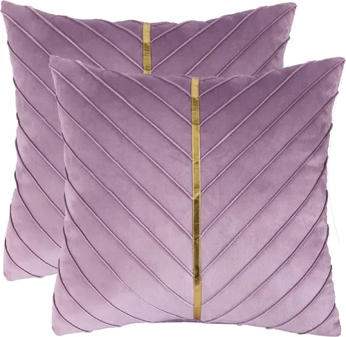 Vista 24 de Fundas de Almohada Decorativas de Terciopelo Verde Aguamarina de 16 x 16 pulgadas, Paquete de 2 con Cuero Dorado Decorativo de Navidad, Fundas