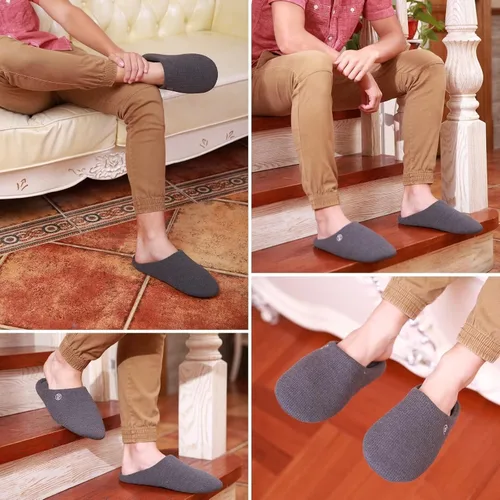 Vista 2 de CIOR Pantuflas unisex de espuma viscoelástica para hombre y mujer con mezcla de algodón con punta cerrada extraíbles de doble cara versión