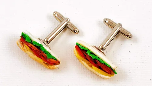Vista 2 de Gemelos Sub Sandwich, alfiler de solapa, pendientes o barra de corbata