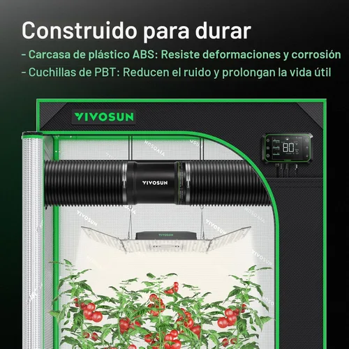 Vista 6 de VIVOSUN Ventilador en línea P4 de 4" y control de velocidad 130 CFM
