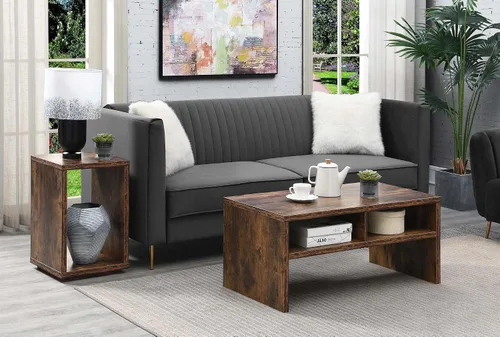 Vista 6 de Convenience Concepts Northfield Admiral - Mesa auxiliar con estante, madera de granero