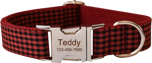 Vista 11 de Collares personalizados para cachorros, mascotas pequeñas, medianas y grandes con nombre y número de teléfono grabados (S, azul)