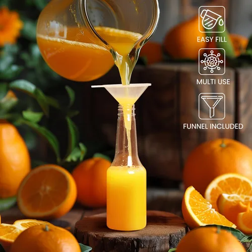 Vista 3 de Belle Vous Paquete de 48 mini botellas de licor – Botella de alcohol vacía de plástico reutilizable de 3.4 onzas líquidas con tapa de rosca negra