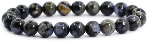 Vista 7 de Justinstones Gem - Pulsera elástica de cuentas redondas de piedras semipreciosas de 8 mm, unisex, de 17.78 cm Turmalina negra de grado A