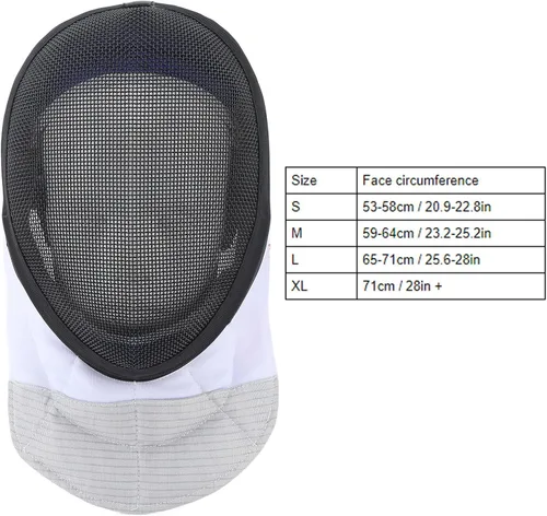 Vista 8 de Equipo de protección de esgrima, forro impermeable, máscara de entrenamiento de esgrima, duradera, ligera, acabado antirreflejo, negro con babero