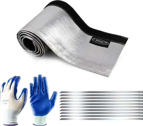 Vista 9 de Funda de protección térmica aluminizada plateada de 1 pulgada de diámetro interior x 10 pies para una manguera de protección térmica definitiva