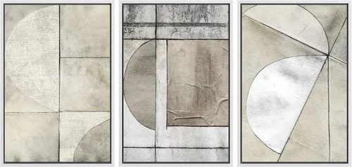 Vista 11 de SIGNWIN Framed Canvas Print Wall Art Set Duotone Pastel Grunge Polygons Abstract Geometric Illustrations Minimalism Modern Art Decorative Boho for