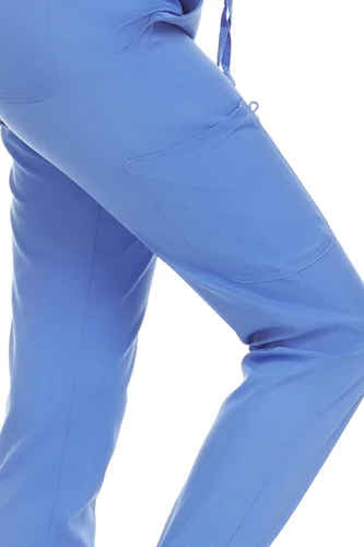 Vista 7 de MediChic Conjunto de 8 bolsillos para ropa quirúrgica, antiarrugas, médica, elástico, con cuello en V