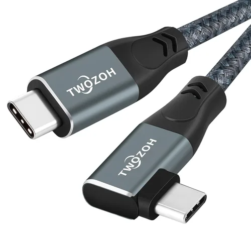 Vista 9 de Twozoh Cable USB C a USB C 3.2 Gen 2, transferencia de datos de 20 Gbps, 100 W, PD de carga rápida, cable de monitor de salida de video 4K