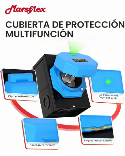 Vista 4 de Marsflex Cable generador de 50 amperios y 15 pies y caja de entrada