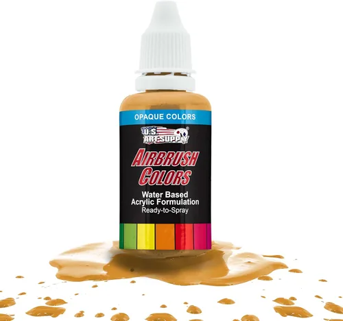 Vista 41 de U.S. Art Supply Pintura acrílica opaca para aerógrafo color azul aguamarina, botella de 1 onza, colores a base de agua no tóxicos de grado