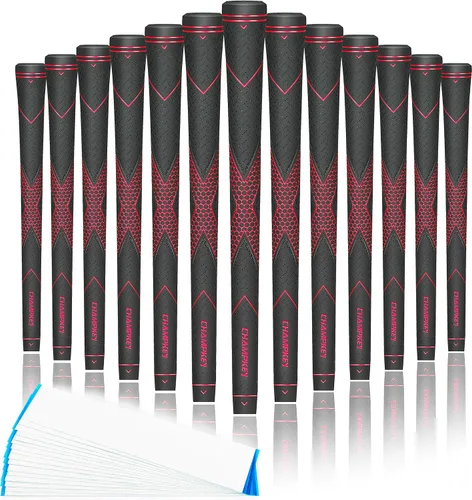 Vista 16 de CHAMPKEY Premium Rubber Golf Grips 13 Pack High Traction Golf Club Grips Choose Between Grip with 15 Tapes and Grip with All Kits Azul/Negro