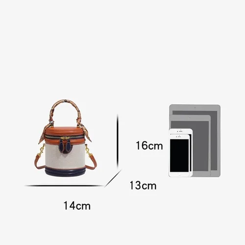 Vista 5 de DaHeng Mini bolso retro para mujer, bolso de mano vintage