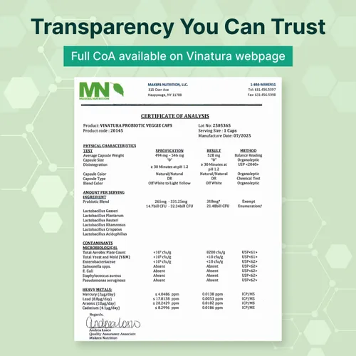 Vista 6 de VINATURA Lactobacillus Rhamnosus, Reuteri, Gasseri, Plantarum, Crispatus, Acidophilus Probióticos - Probióticos para mujeres *Hecho y probado