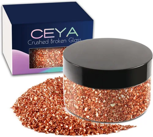 Vista 38 de Ceya - Conjunto de purpurina de vidrio irregular triturado en 32 colores, 640g/ 22.6 oz, chips de cristal metálico roto de 2-4mm, purpurina gruesa