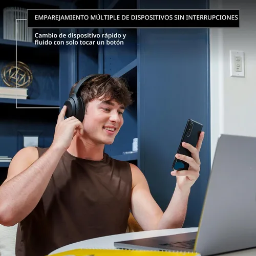 Vista 9 de Sony WH-1000XM4 Auriculares inalámbricos premium con cancelación de ruido sobre la oreja con micrófono para llamadas telefónicas y control de voz