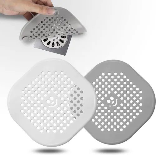 Vista 20 de Protector de silicona para cubrir drenaje de ducha, bañera, cocina, baño, recoge restos de cabello, paquete de 2, color negro