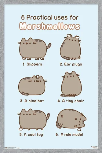 Vista 15 de Trends International Pusheen - Póster de pared de malvavisco, 14.725 x 22.375 pulgadas, versión enmarcada de madera de granero