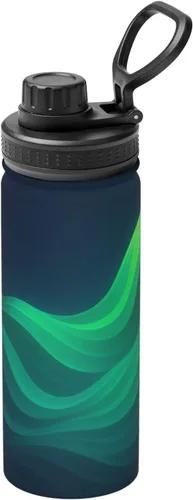 Vista 17 de Colorful Clouds Printed Insulated Water Bottle, 18oz Stainless Steel Funny Travel Mug, Leakproof Hot & Cold for Sports, Gym, Hiking