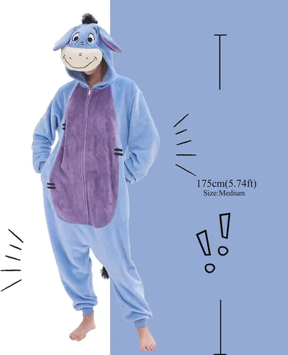 Vista 6 de GONAAP Unisex Adult Onesie Pajamas Animal One Piece Costume Cosplay Sleepwear