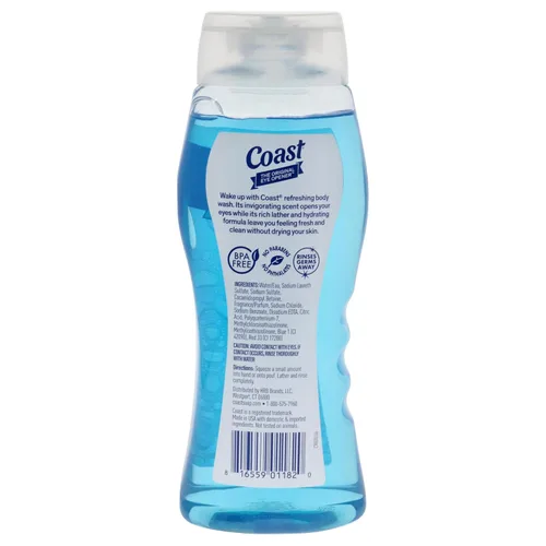 Vista 2 de Coast Gel de baño y cabello, aroma clásico, botella de 18 onzas líquidas