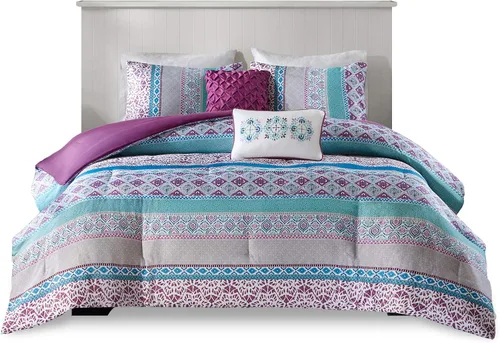 Vista 8 de [Usado] Intelligent Design - Juego de cama moderno para todas las estaciones con funda a juego y cojines decorativos