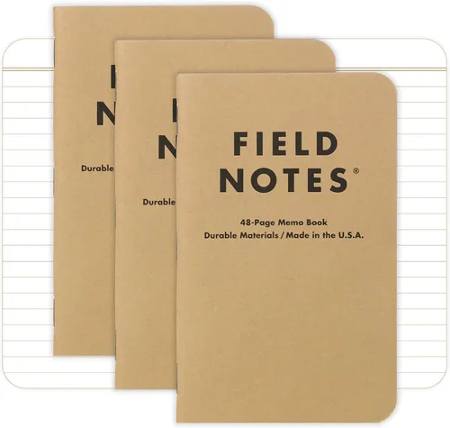 Vista 11 de Field Notes: Paquete Original de Kraft de 3 - Papel Mixto (1 Gráfico/Cuadrícula, 1 Rayado/Lineado, 1 Liso/Blanco) Cuadernos de Notas - Cuadernos