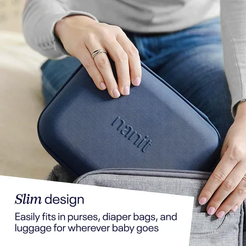Vista 5 de Nanit Travel Case – Funda protectora de transporte con carcasa rígida para el monitor de bebés Nanit Pro y accesorio de viaje Multi-Stand, azul