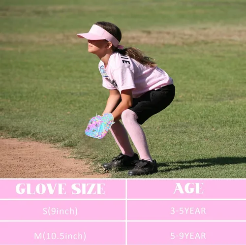 Vista 5 de Guante de béisbol para niños, guantes de sóftbol, guantes de béisbol y sóftbol para niños y niñas, guante de pelota para entrenamiento y juego