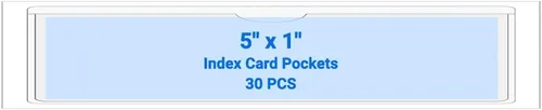 Vista 127 de 30 PCS Clear Self Adhesive Plastic Label Pockets, Top Loading Business & Library Index Card Holders, Peel and Stick Sleeves for Storage Bins, Totes
